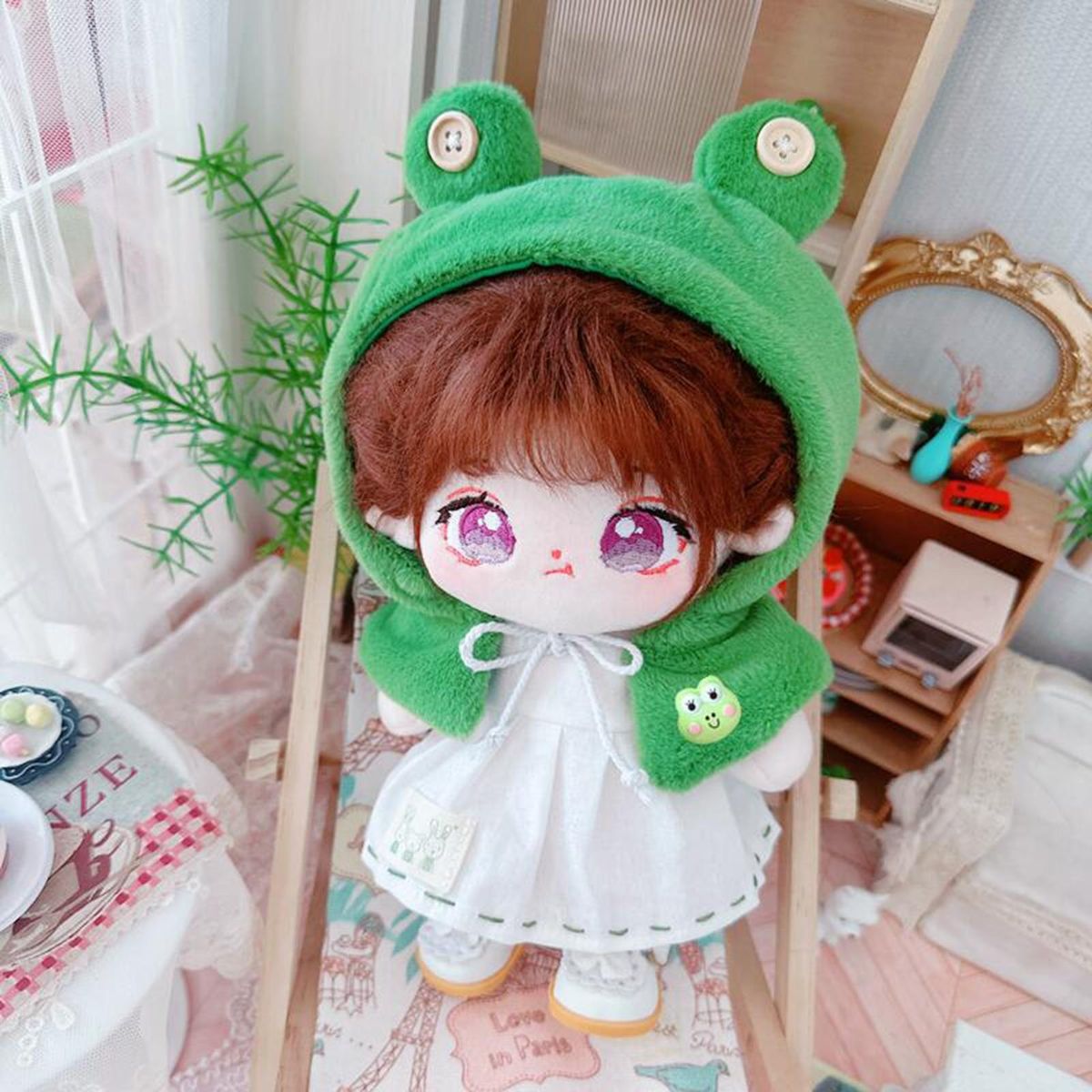 1 Set Doll Cloak Mini Doll Dress Cloak Children Surprise Gift Set Green