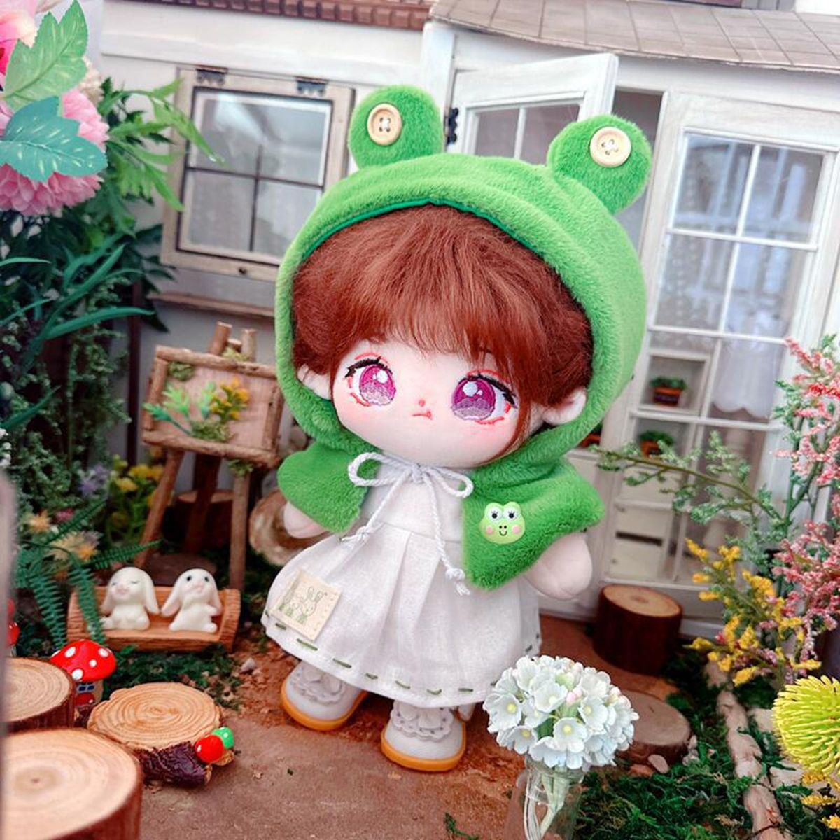 1 Set Doll Cloak Mini Doll Dress Cloak Children Surprise Gift Set Green