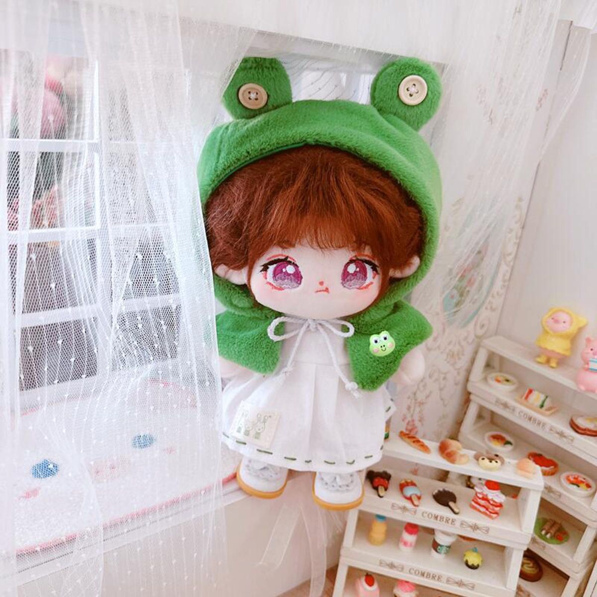 1 Set Doll Cloak Mini Doll Dress Cloak Children Surprise Gift Set Green