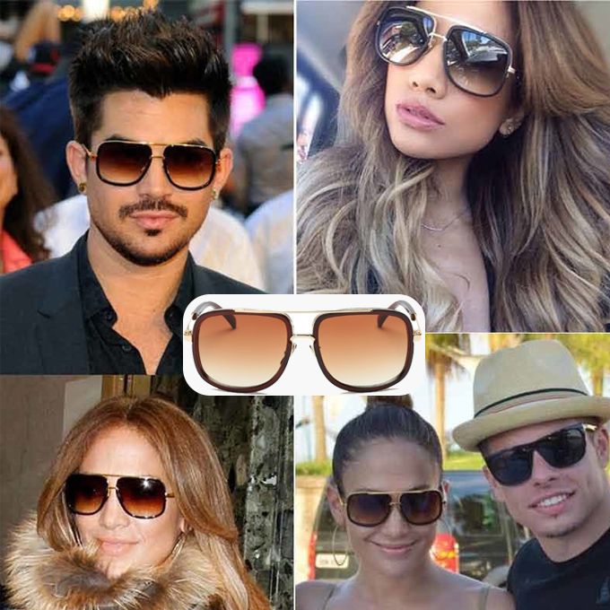 Vintage Men Shades Sunglasses Designer Sun Glasses UV400 Protection-Brown