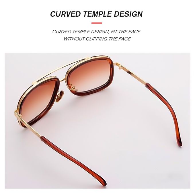 Vintage Men Shades Sunglasses Designer Sun Glasses UV400 Protection-Brown