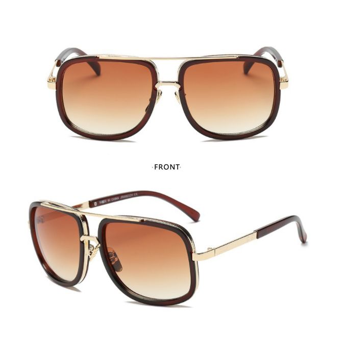 Vintage Men Shades Sunglasses Designer Sun Glasses UV400 Protection-Brown