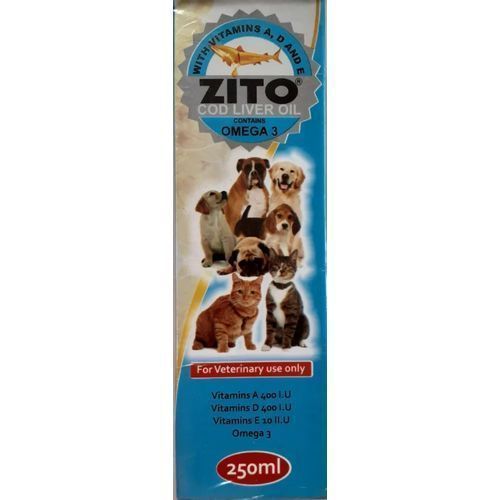 Cod Liver Oil For Dog Omega 3, Vitamins A,D&E -250ml