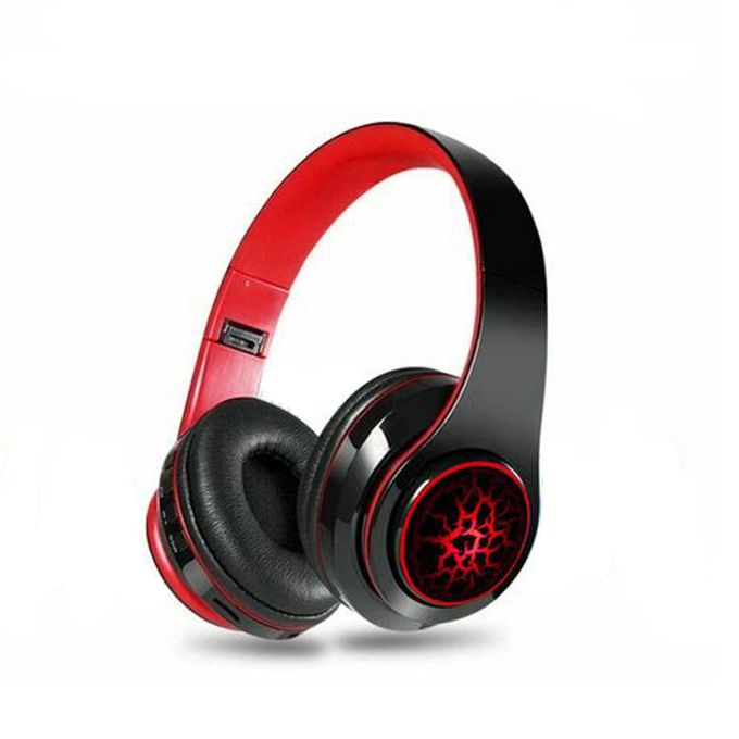 Wireless Bluetooth Headphones On-Ear Headset - Black & Red