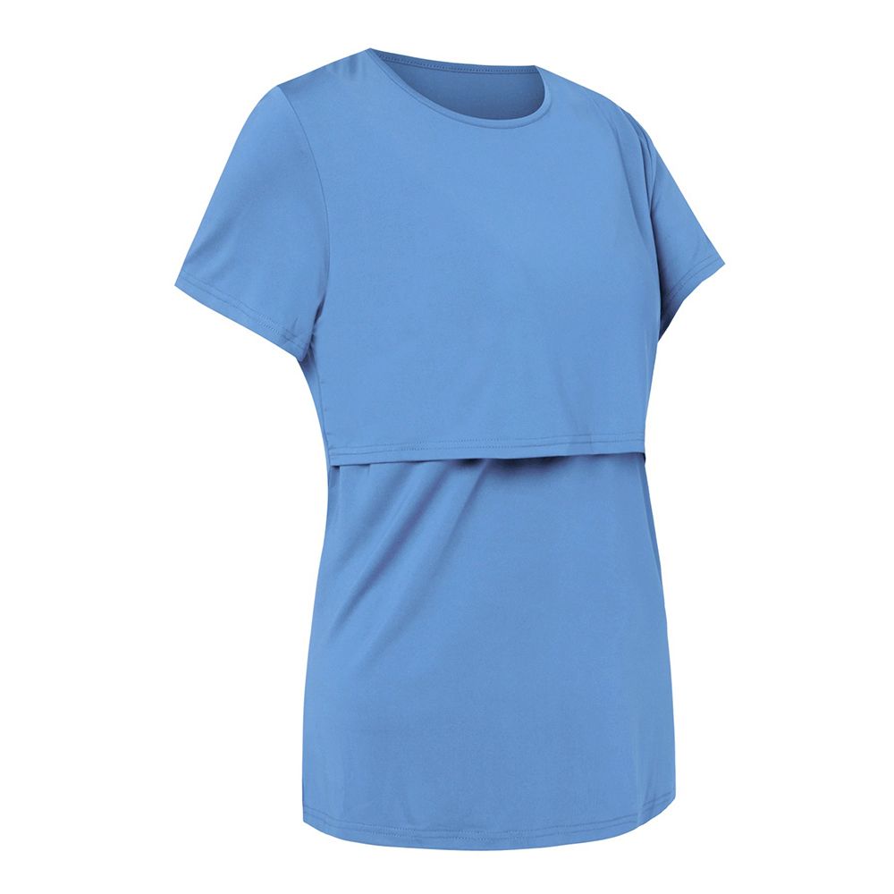 Nursing Breastfeeding Top T-shirt For Lactation Period Wear-Sky Blue