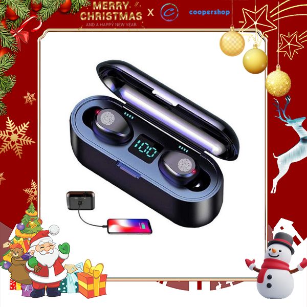 F9 Fingerprint Touch Bluetooth Earphone Earbuds Power LED