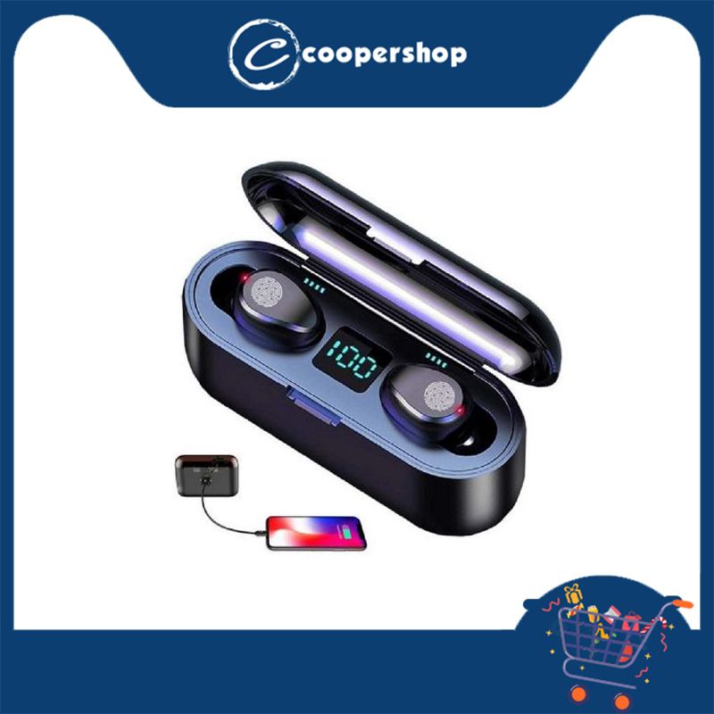 F9 Fingerprint Touch Bluetooth Earphone Earbuds Power LED