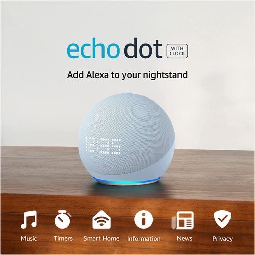 Echo Dot Smart Speaker + Clock