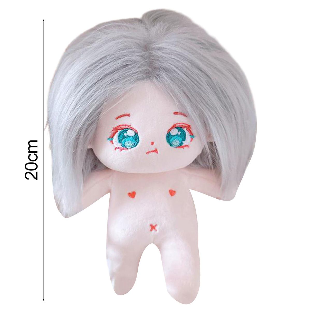 Doll Plush Idol Doll Girl Humanoid Cotton Doll Toy Silver Gray