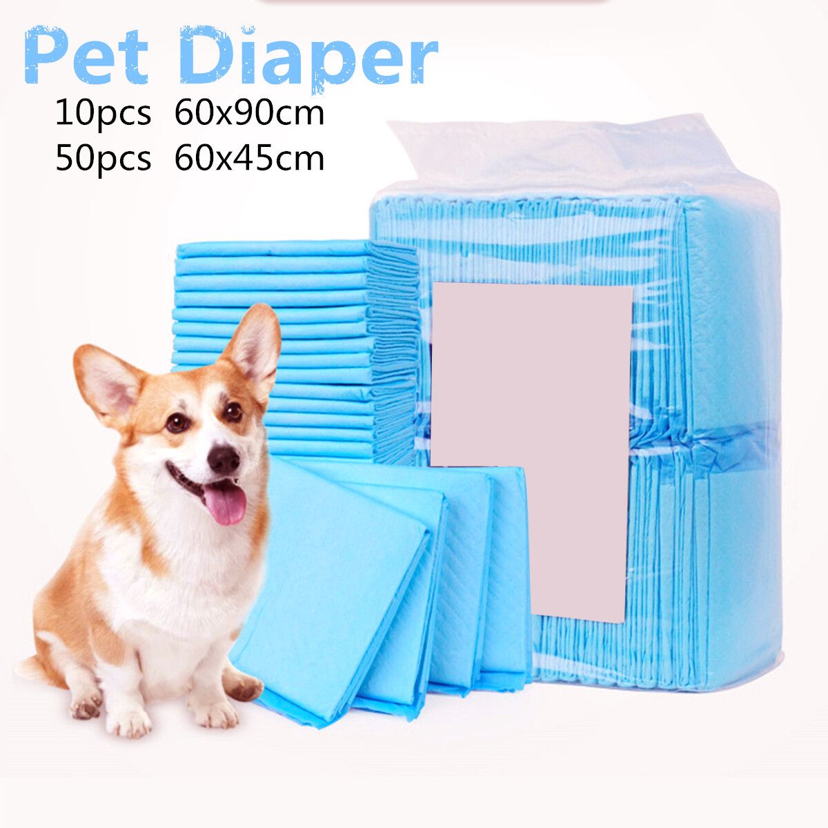60×45CM 50PCS Pet Training Pads Toilet Pee Wee Mats Dog Cat Nappy Diaper