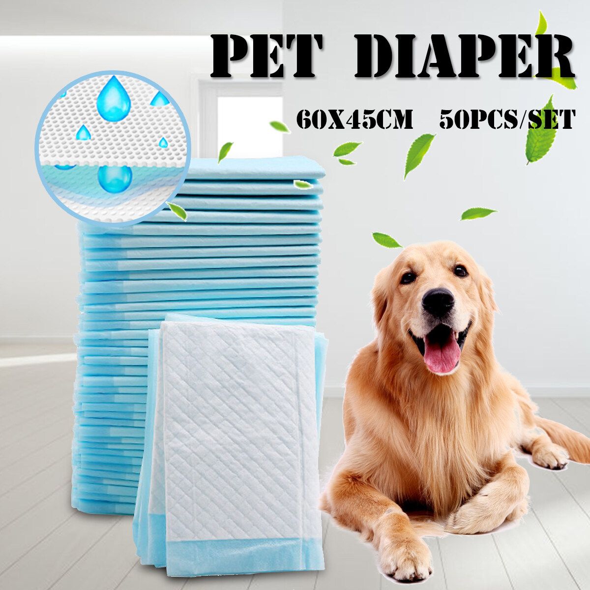 60×45CM 50PCS Pet Training Pads Toilet Pee Wee Mats Dog Cat Nappy Diaper