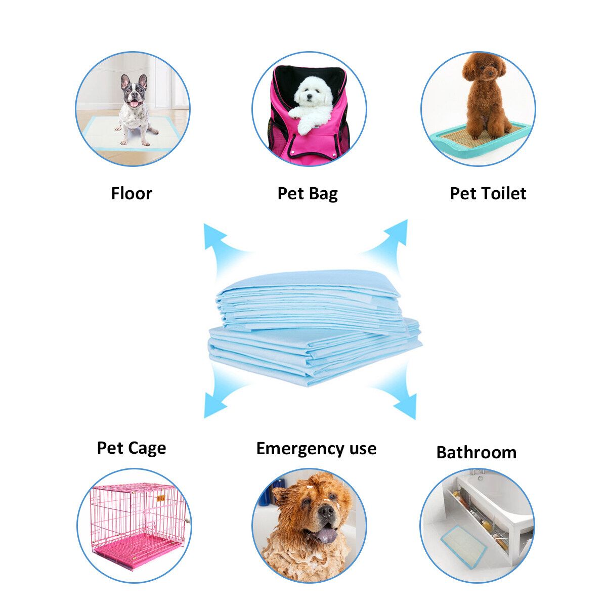 60×45CM 50PCS Pet Training Pads Toilet Pee Wee Mats Dog Cat Nappy Diaper