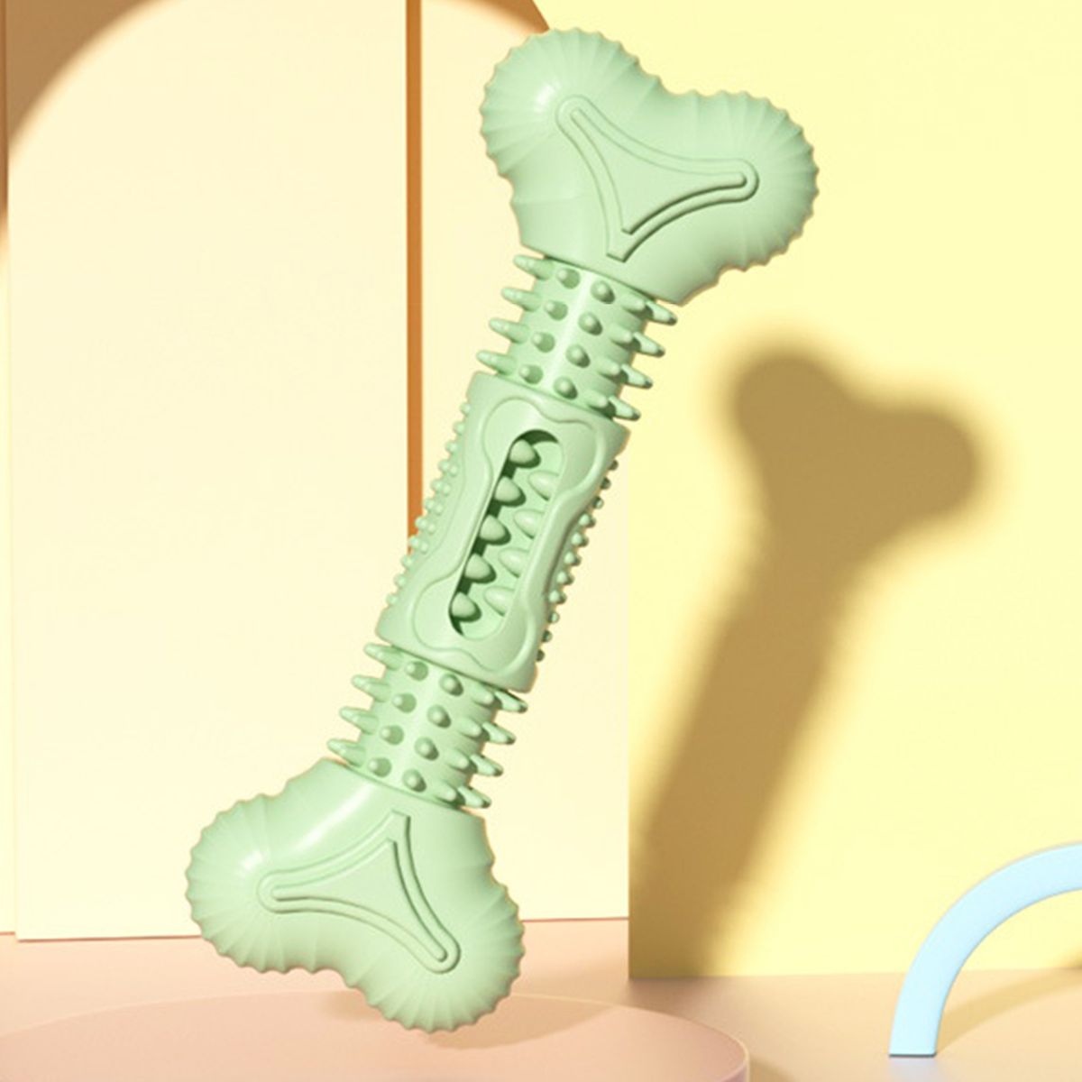 Dog Grinding Toy Cartoon Bone Shape Grinding Toy Green
