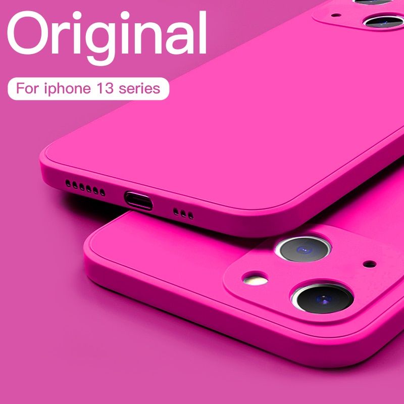 Square Liquid Silicone Phone Case For IPhone 13