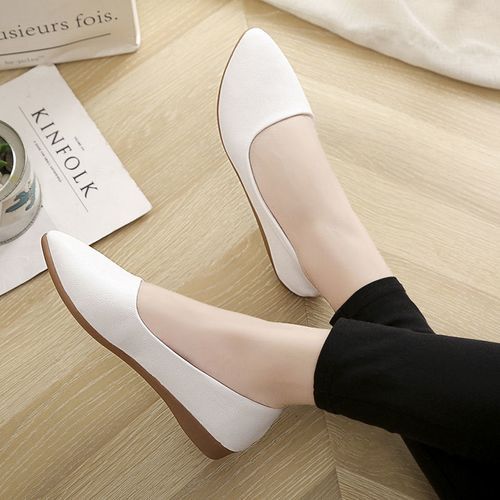 Ladies Fashion Casual Flat Shoes Office Shoes-White