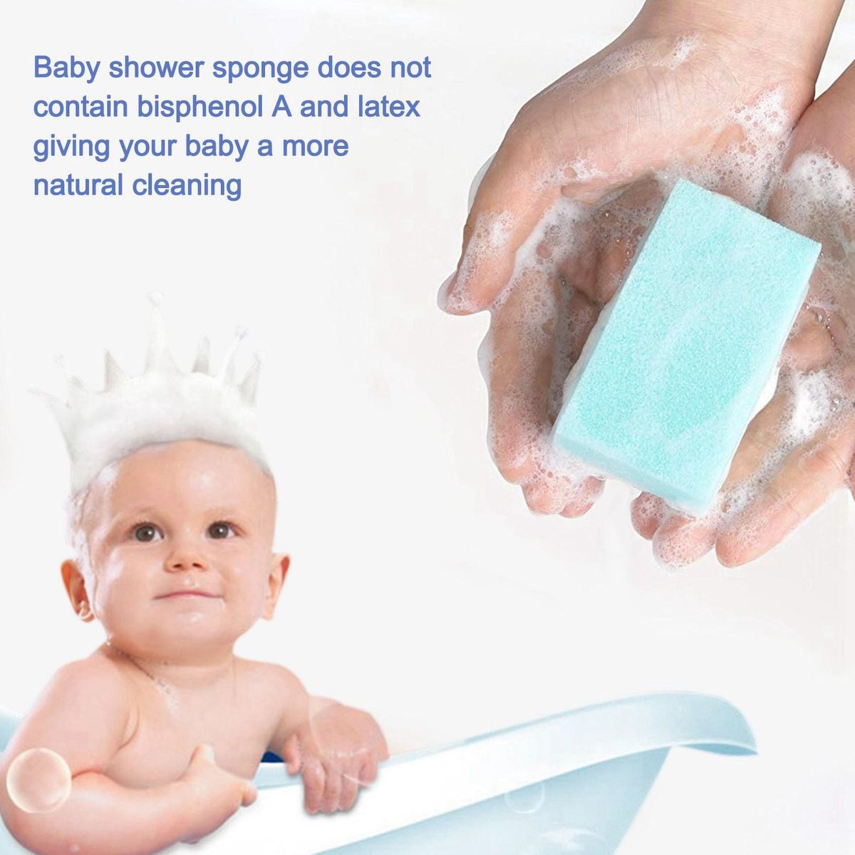 Multicolor Baby Bath Sponge (6 Pieces) Soft Foam Washer with Cradle Cap Brush Body,Hair and Scalp Clean Gentle Baby Sensory Brush Bath Sponge Brush Color cannot be specified