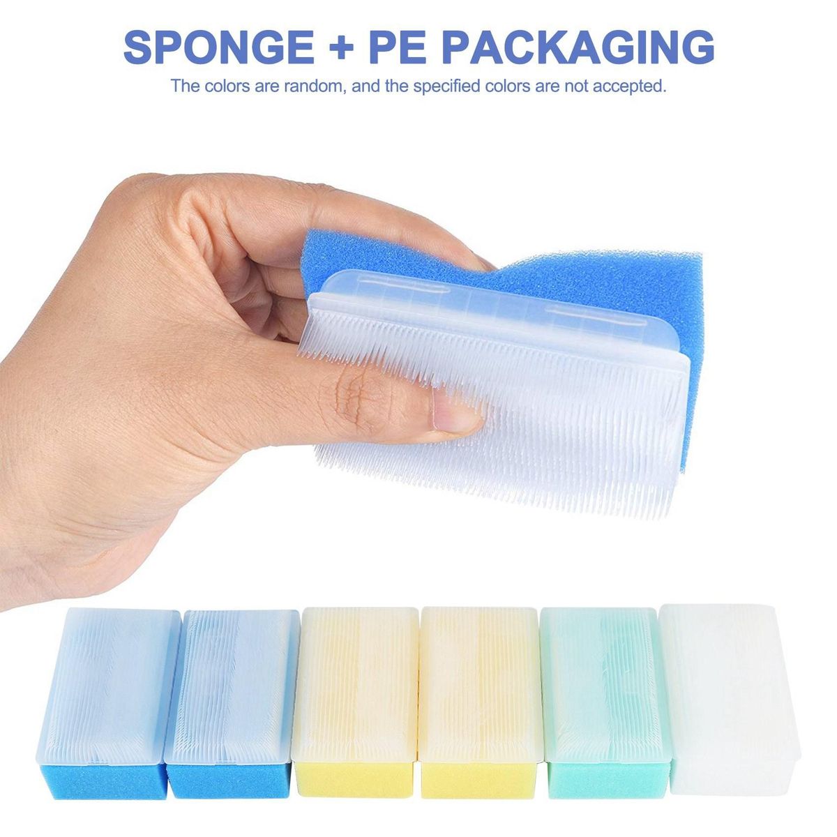 Multicolor Baby Bath Sponge (6 Pieces) Soft Foam Washer with Cradle Cap Brush Body,Hair and Scalp Clean Gentle Baby Sensory Brush Bath Sponge Brush Color cannot be specified