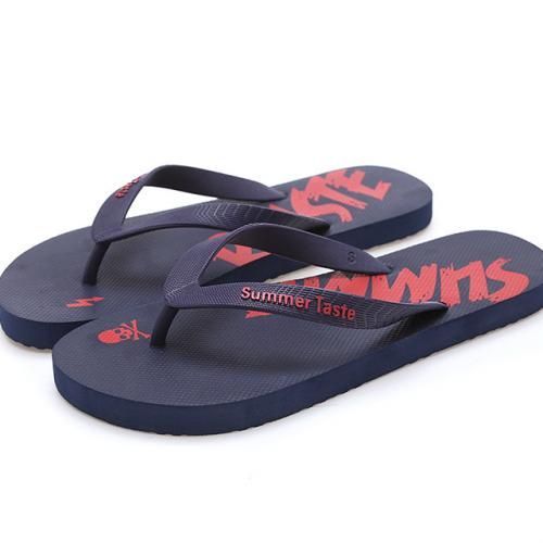 Unisex Antislip Beach Rubber Slippers/Flip-flops - Navy Blue