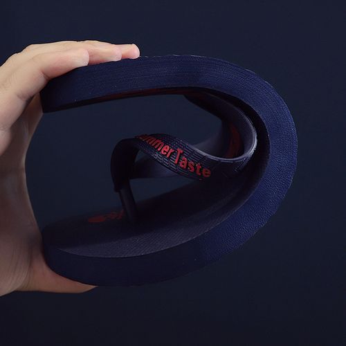 Unisex Antislip Beach Rubber Slippers/Flip-flops - Navy Blue