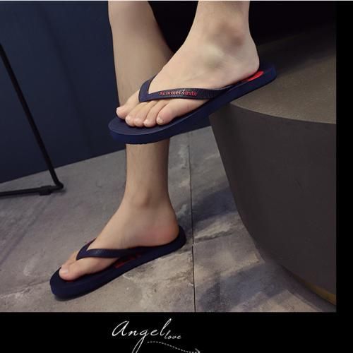 Unisex Antislip Beach Rubber Slippers/Flip-flops - Navy Blue