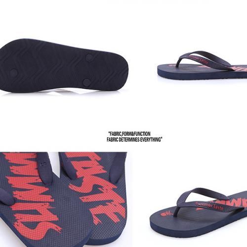 Unisex Antislip Beach Rubber Slippers/Flip-flops - Navy Blue