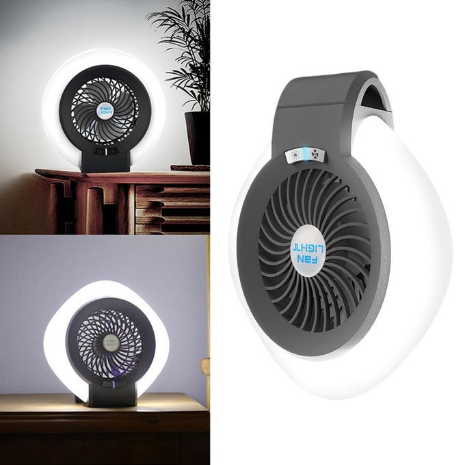 Mini 2 In 1 Camping Tent Fan Light USB Rechargeable Tent Lamp Outdoor