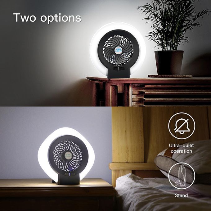 Mini 2 In 1 Camping Tent Fan Light USB Rechargeable Tent Lamp Outdoor