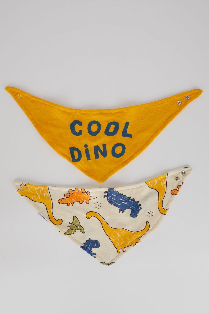 2 Piece Set Babyboy Standart Fit Bibs -Ecru