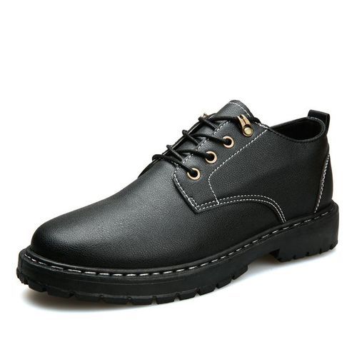 Men's Leather Shoes Casual Men's Shoes Work Shoes Black Work Safety Shoes