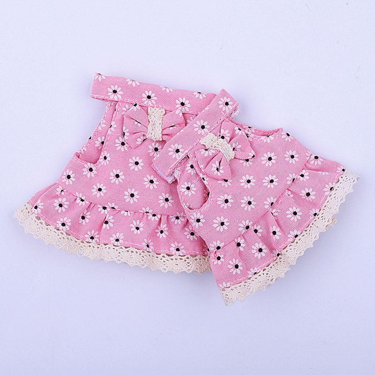1 Set Pet Dress Leash Pink Snowflake Blue Stars Chest Harness Pink