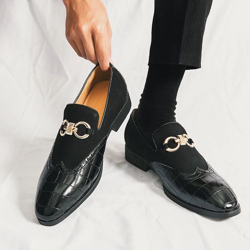Men's Business Style Pointed Leather Shoes—Black