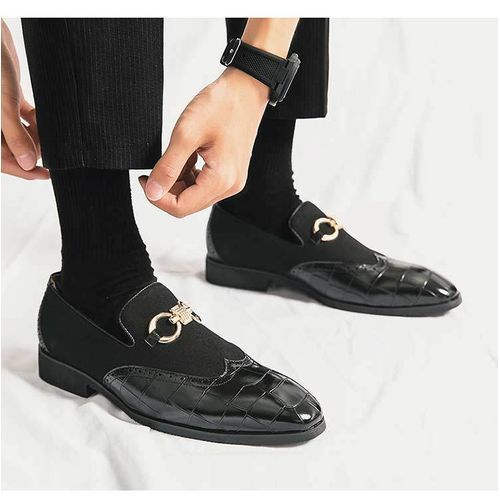 Men's Business Style Pointed Leather Shoes—Black
