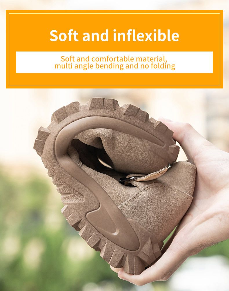 Safety Shoes Waliantile Genuine Leather Safety Boots Men Constuction Work Shoes
