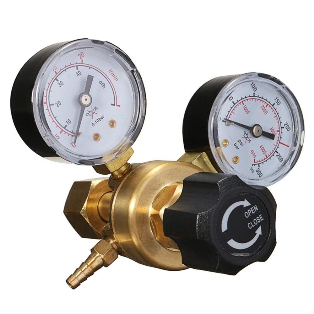 Argon CO2 Regulators Double Gas Bottle MIG TIG Welding Flow Meter W21.8
