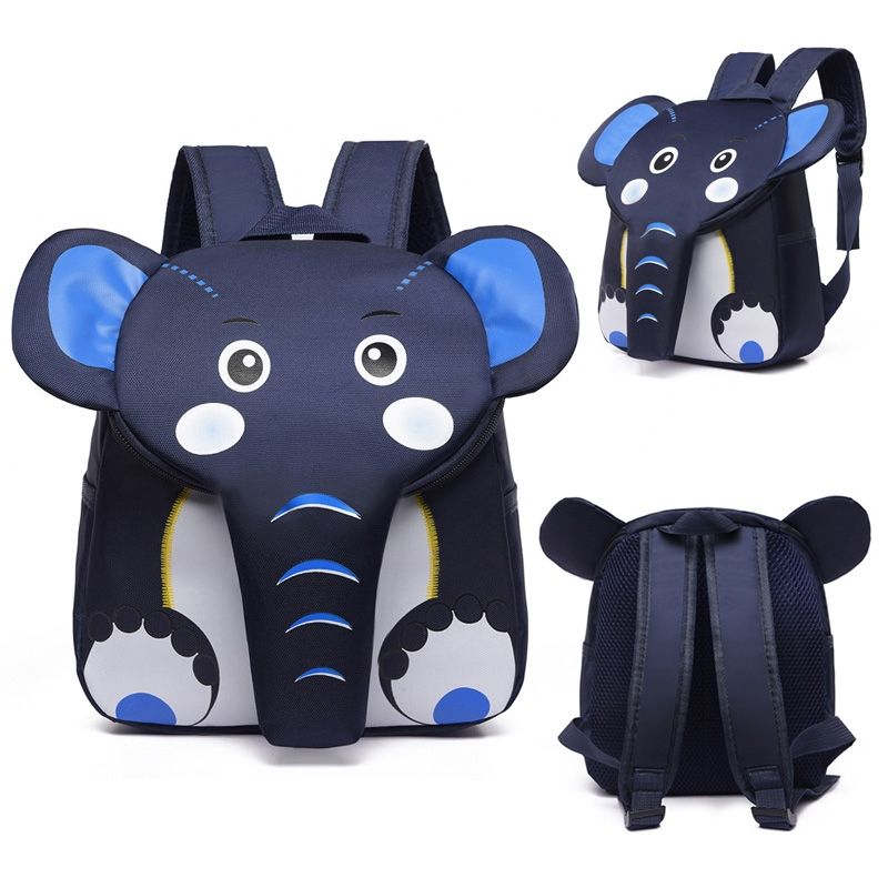 Elephant School Backpack For Children Cute 3D Animal Kids School Bags Boys Girls Schoolbag(Green)
