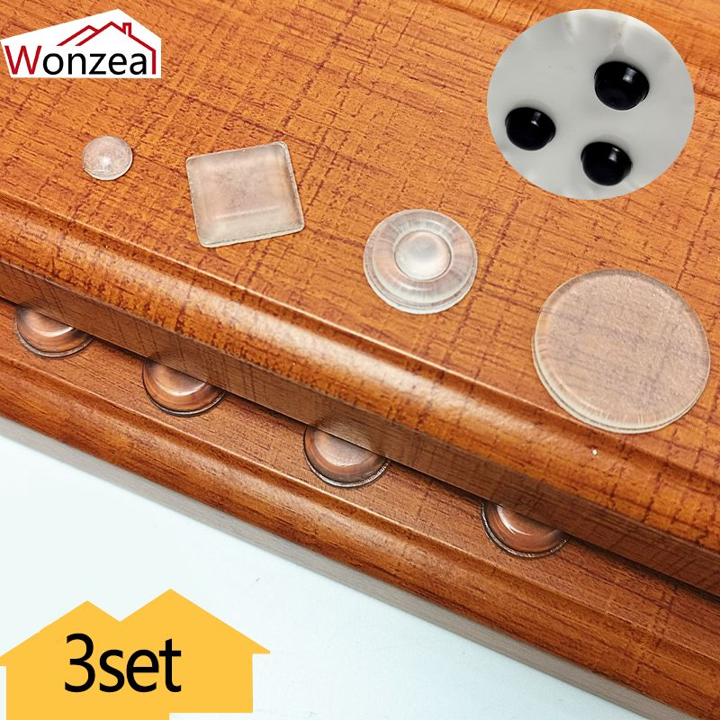 3 Sets Transparent Self Adhesive Rubber Damper Buffer
