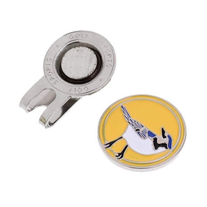 Golf Hat Clip Ball Marker Magnetic Portable Blue/Yellow - Yellow