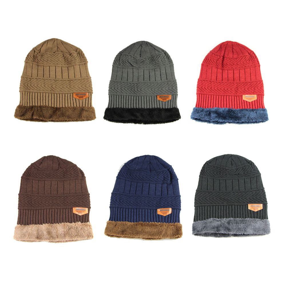Men Winter Warm Knitting Hat Soft Warm Knitted Cap