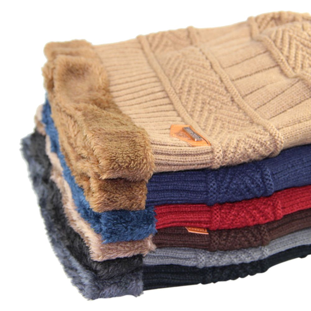 Men Winter Warm Knitting Hat Soft Warm Knitted Cap