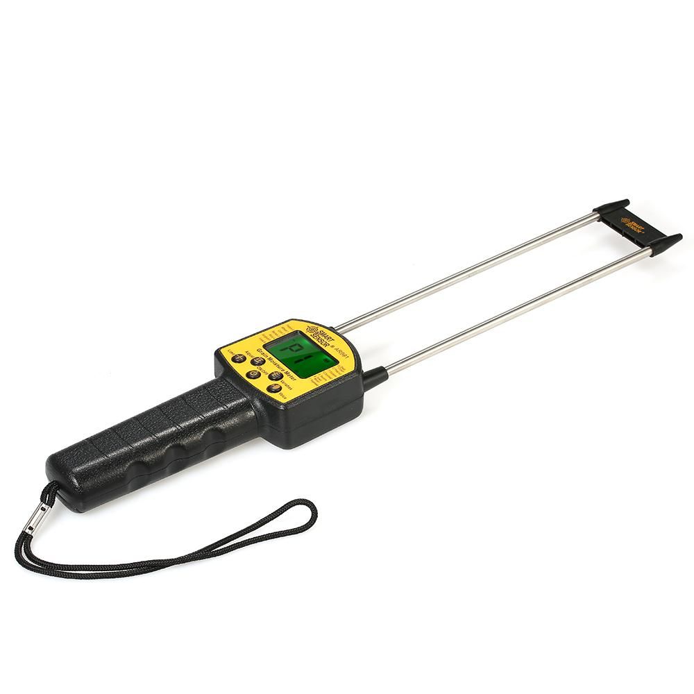 SMART SENSOR Handheld Moisture Meter LCD Digital Grain Moisture Meter Hygrometer with Measuring Probe for Corn Wheat Rice Bean
