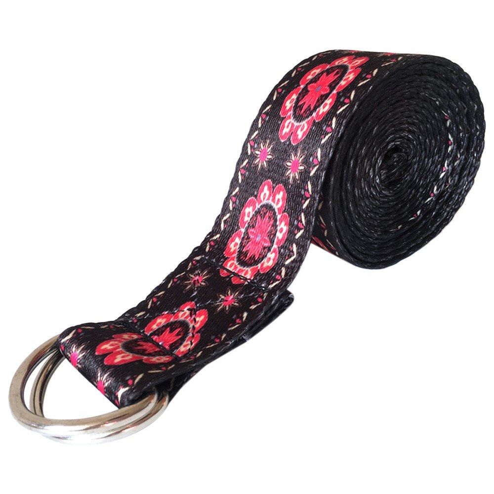 6ft Yoga Stretching Strap Printed Cotton Exercise Strap