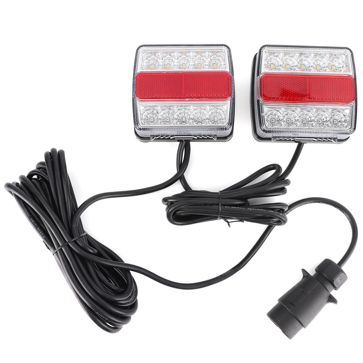2Pcs Magnetic Taillight Ultra-bright 15 LEDs-Clear + Red