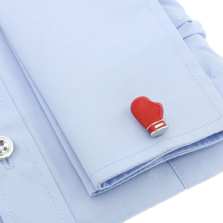 2 Pairs Shirts Enamel Lacquered Cufflinks, Color: Silver Che