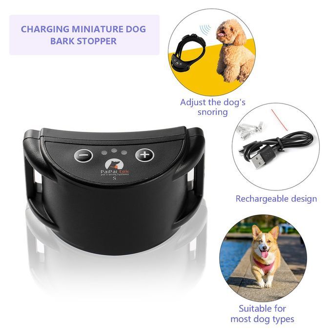 PaiPaitek PD258-S Dog Training Collar Anti-barking USB Trainer Black