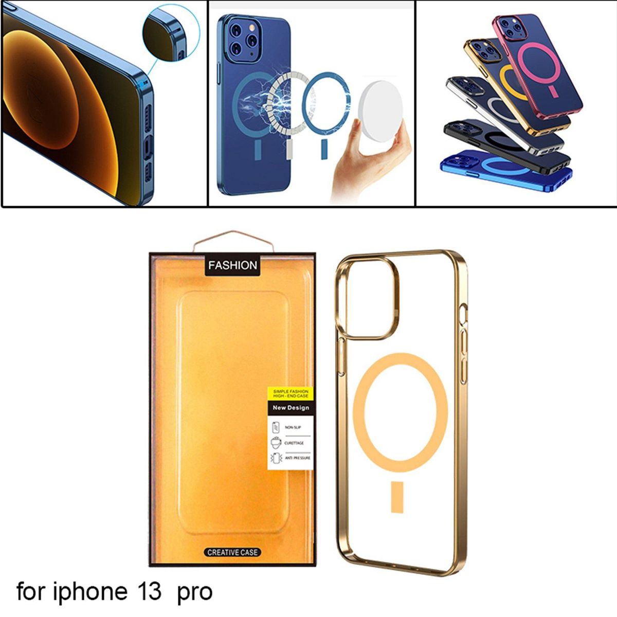 Phone Case Lightweight Thin Scratch Resistant Clear  Gold 13