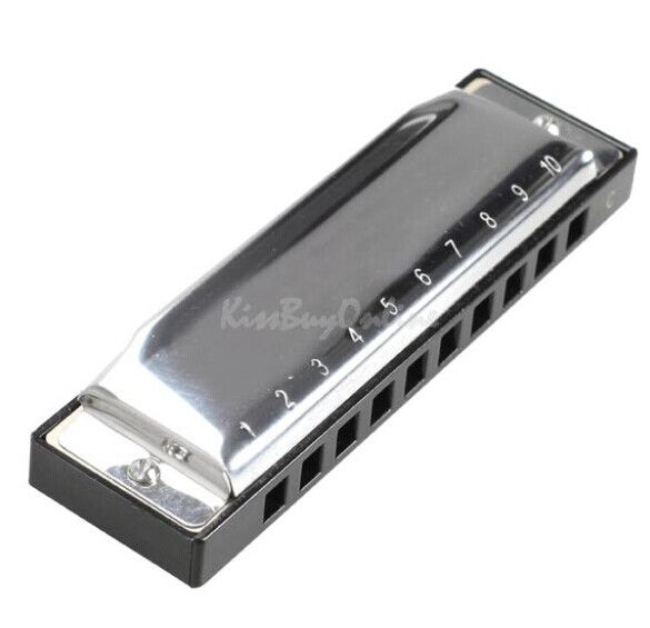 Silver Metal 10 Holes Harmonica Key Mouth Organ Children Gift Toys K5BO