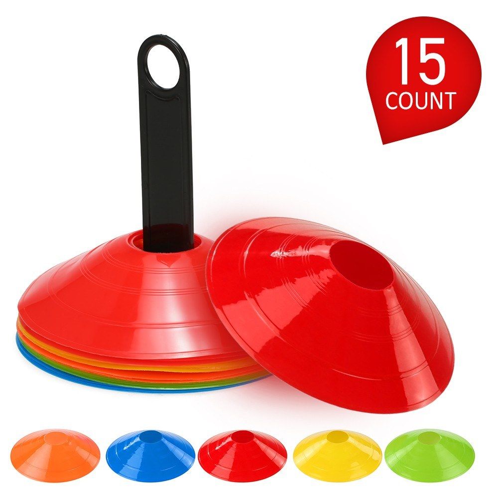 15pcs Agility Disc Cone Set Multi Sport Training Space Cones