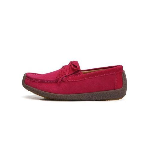 EUR Size 35-42 Women Flats Top Quality Suede Leather Loafers Slip On Ballet Flats Woman Shoes Red