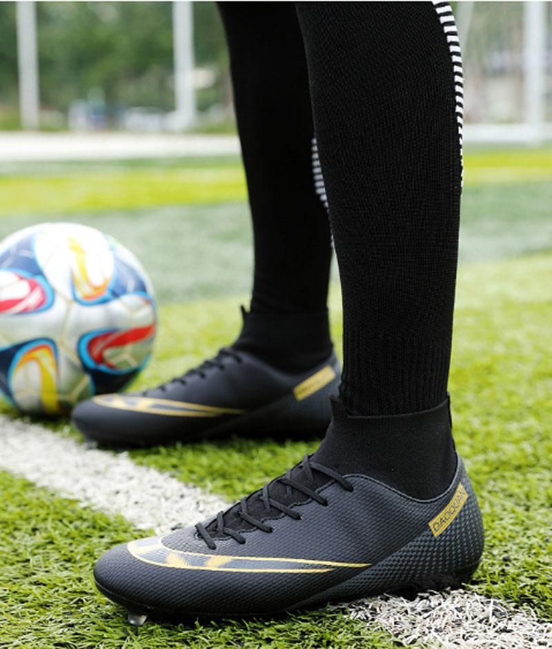 Fashion Football Shoes Men's Women's Non Slip Running Long Spikes Shoes  - Blue