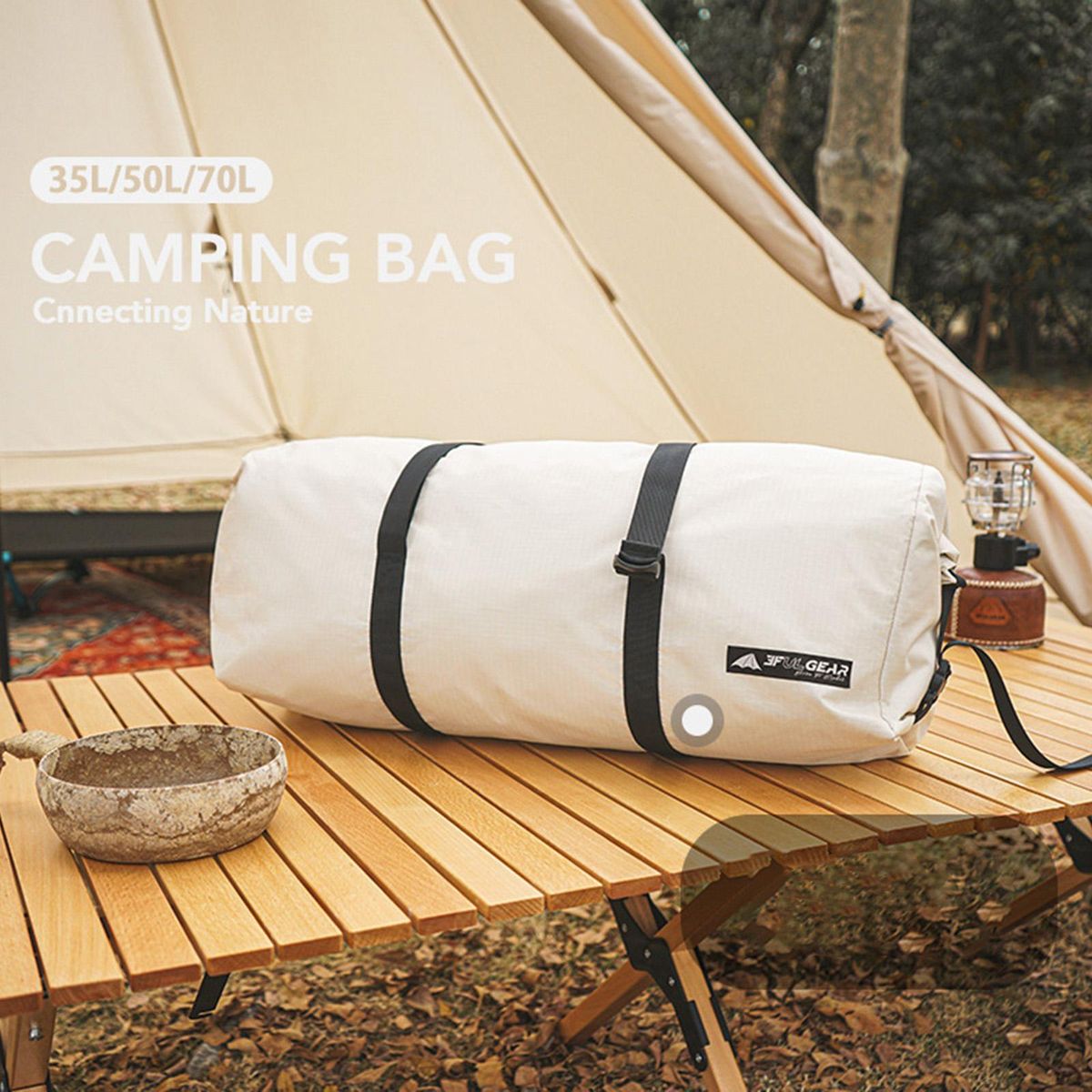 Foldable Travel Duffle Bag Hold All Travel Luggage Bag Holiday White L